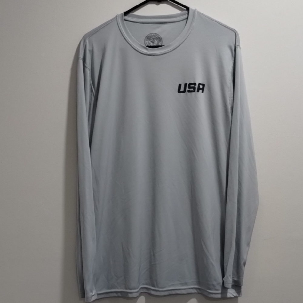 Men's USA Light Gray Long Sleeve Tee